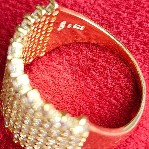 Savvy Cie 18K Gold Over Sterling Silver Band with Cubic Zirconia Stones - Picture 10 of 12